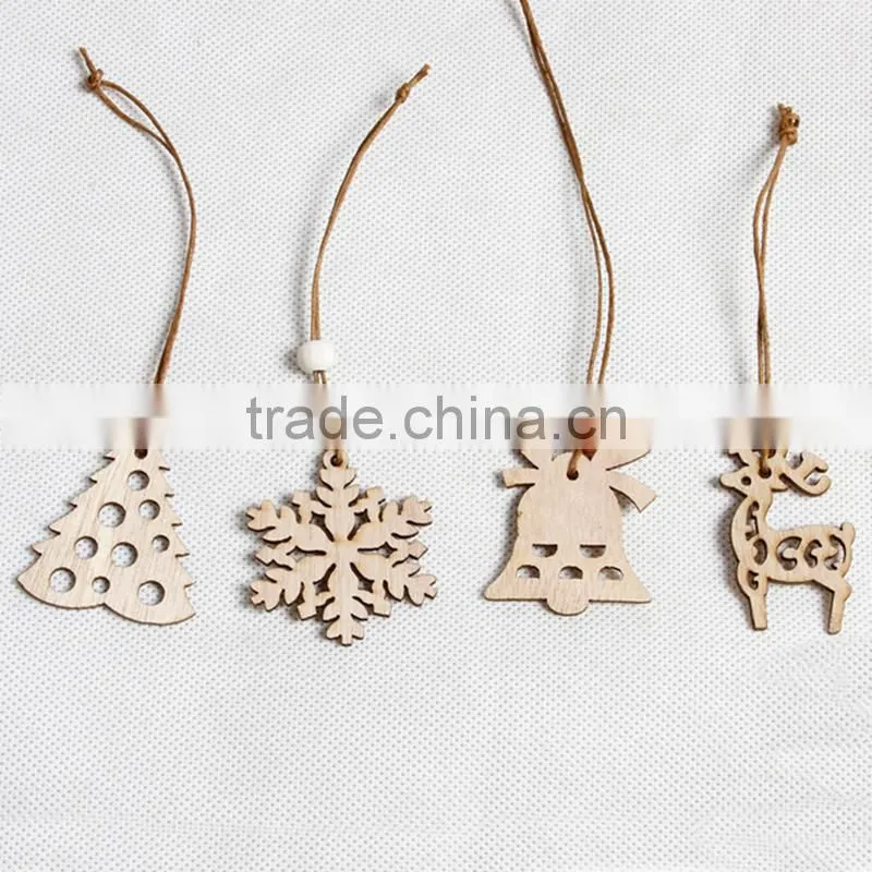 Christmas Ornament Laser Cut Snowflake Wood Hollow Crafts