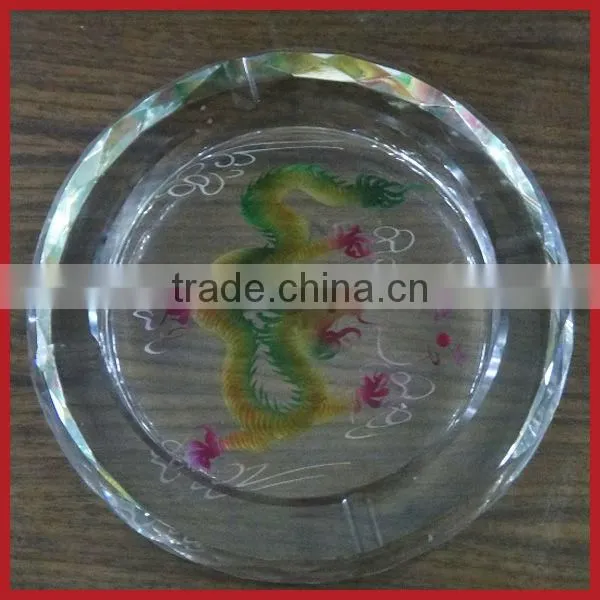 Elegant Crystal Ashtray Crystal Engraving Flower Ashtray For Home Decoration