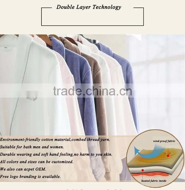 Cotton terry cloth of men's bathrobes