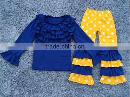 Girs christmas clothes sets wholesale 2016 giggle moon remake outfits children santa claus clothing stripe pant