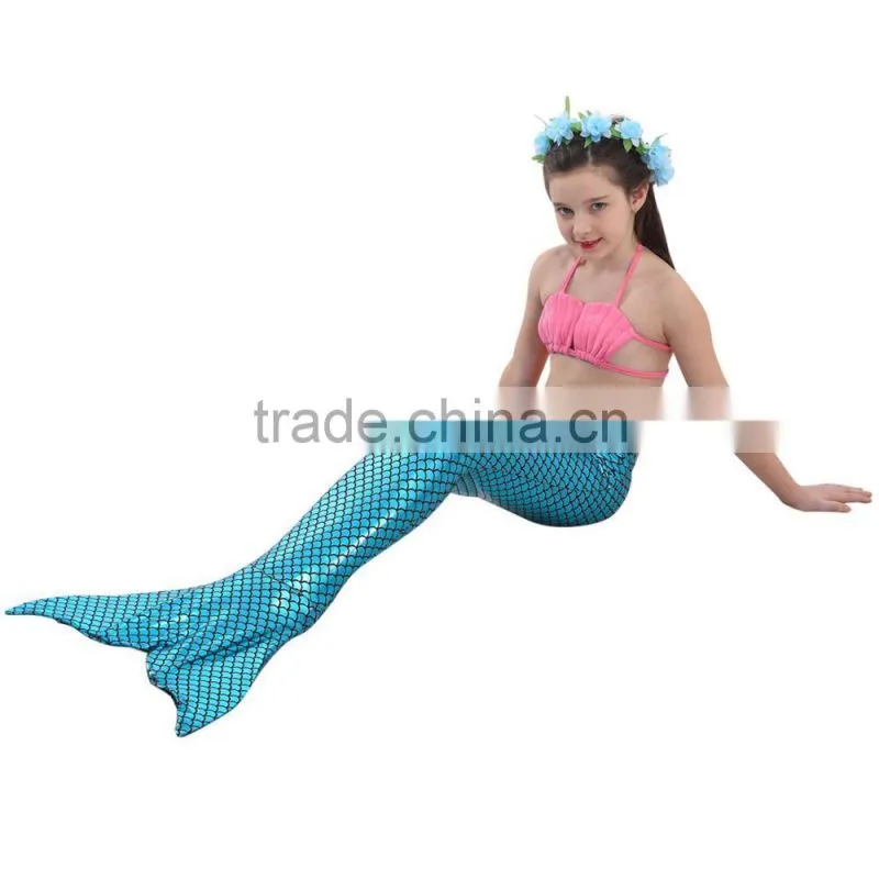 3pcs Swimmable Mermaid Tail with Monofin Swimming Mono Flippers Swimwear