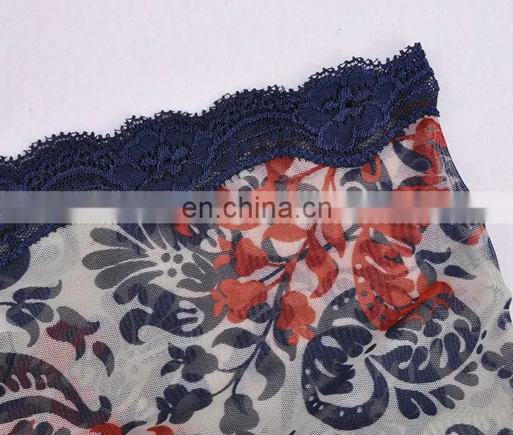 HOT Sale Flower Design Transparent Style Young Lady Boyshort Lace Panties