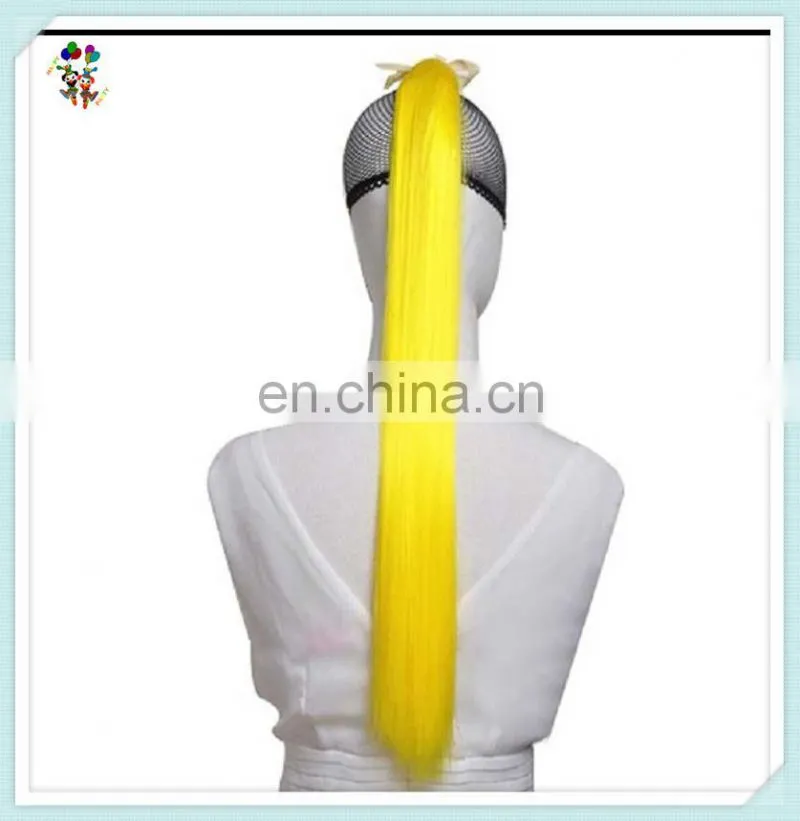 Yellow Long Straight Synthetic Hair Drawstring Clip on Ponytails HPC-1405
