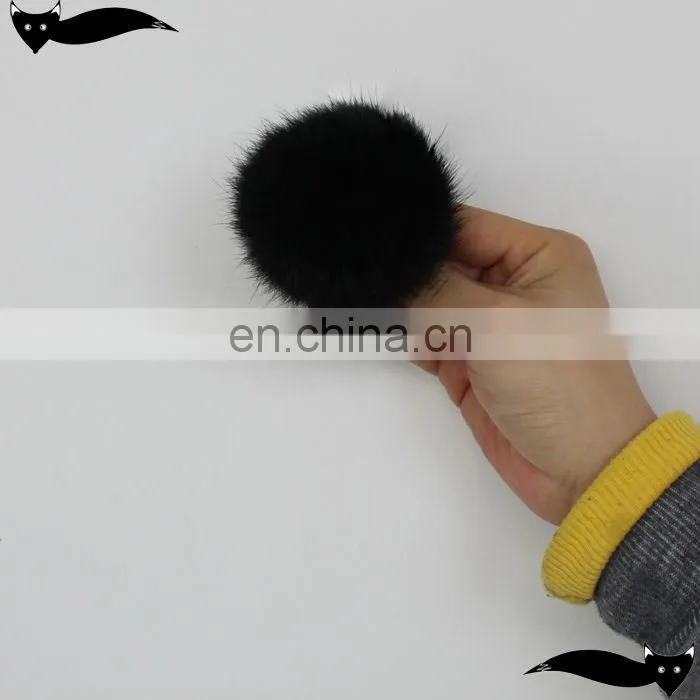Genuine black 7cm fur ball accessories rabbit fur ball
