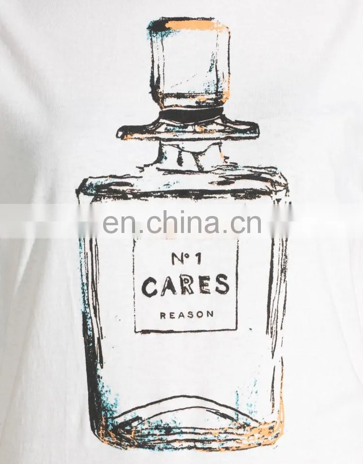 Perfume bottles printed tshirt/designer blouse 2014/womens top plus sizes/clothing desgin for women wholesale model-cp379