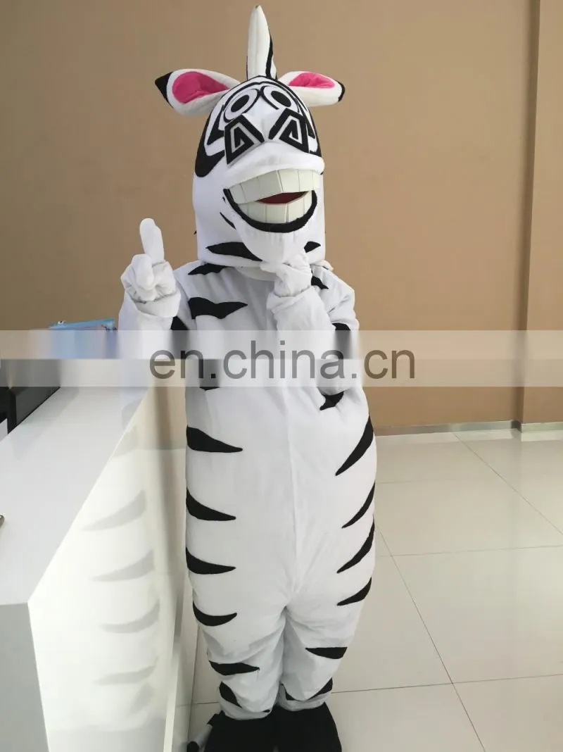 2016 ur zebra mascot costume/ plush fabric zebra mascot