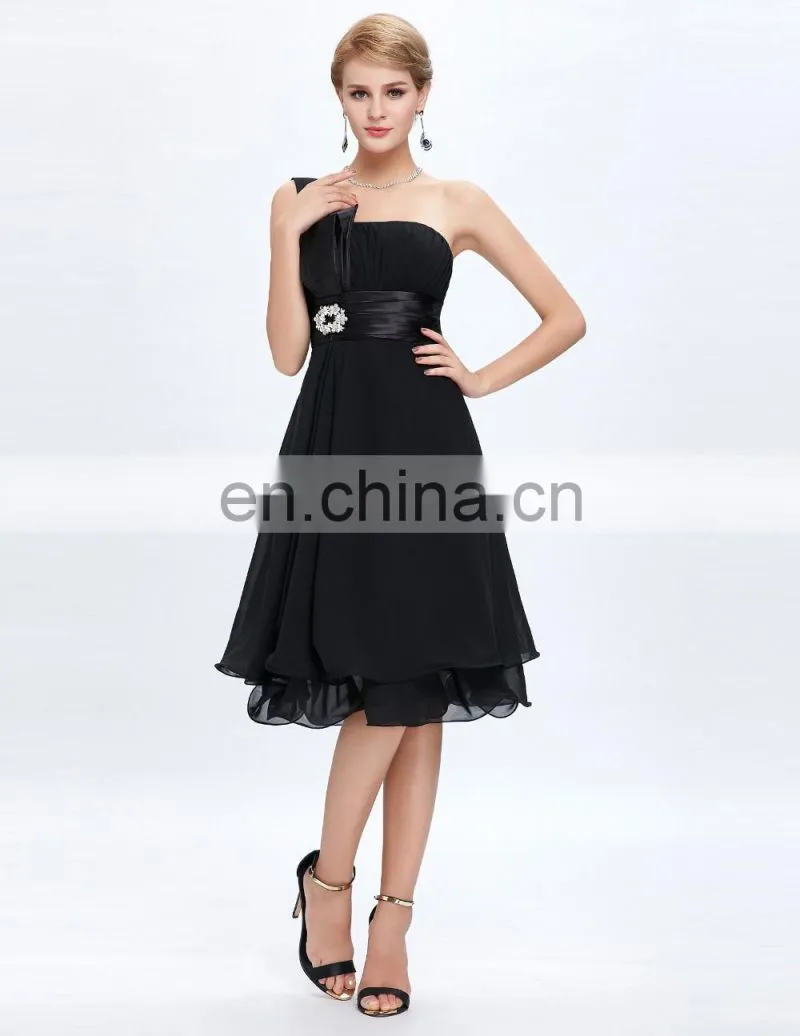 Grace Karin Chiffon One Shoulder Knee Length Bridesmaid Dresses CL4095