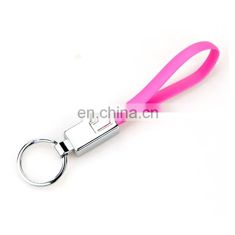 Custom cheap gb ram key chain charger silicone wristband cable usb keychain
