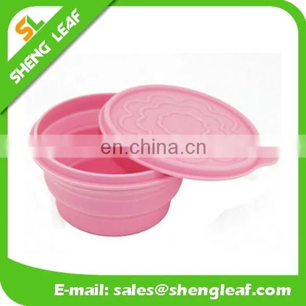 easy-cleaning collapsible silicone bowl with cover