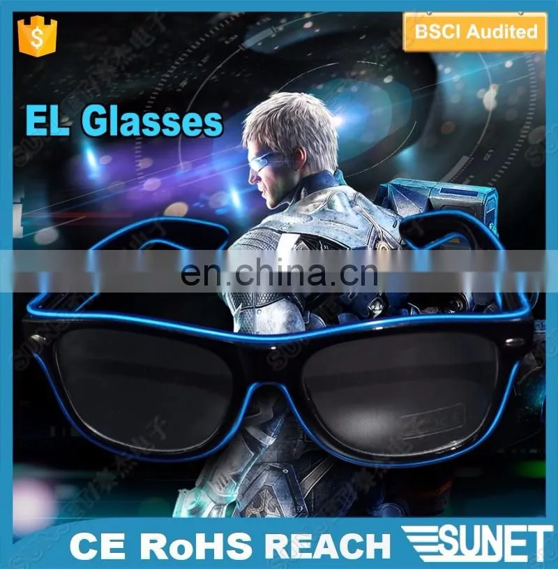 Hot Sale Multicolor Bright LED Glasses Festival LED Glow EL Glasses