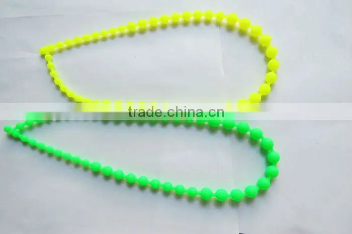 2013 latest design beautiful fashionable beads silicone necklaces