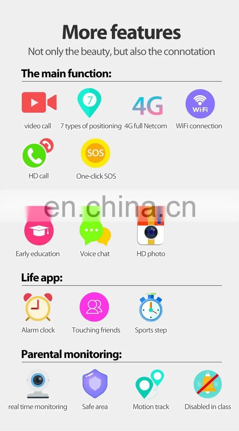 Children's smartphones watch full Netcom 4G primary school students video touch screen photos GPS positioning waterproof