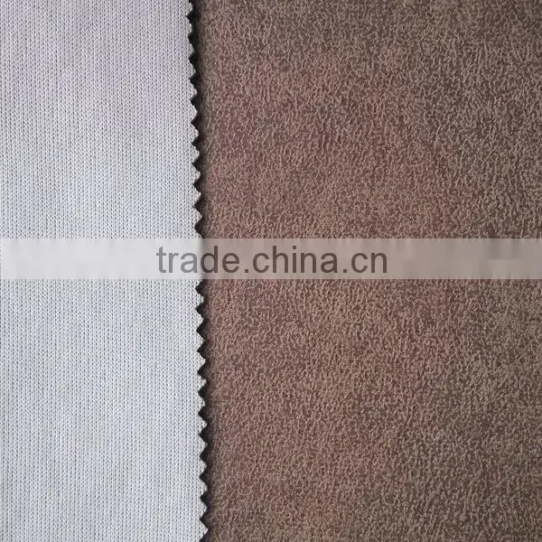 Bronzed Suede Fabric Bonded With Polar Fleece With One Side Fabric For Sofa