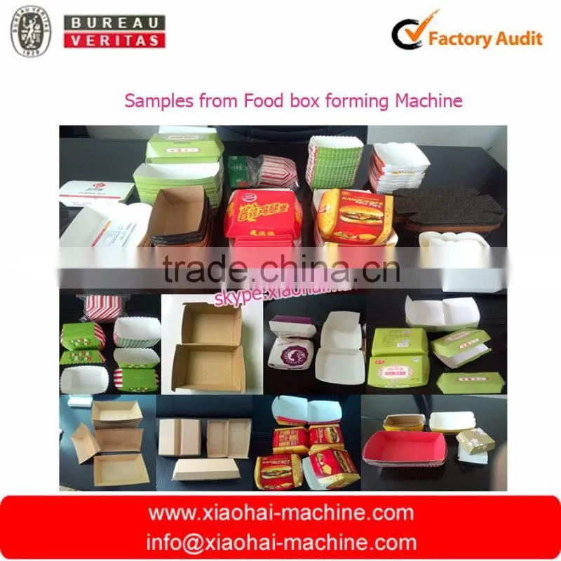 HAS VIDEO Double Heads Disposable Paper Food Container FormingMachine/Burger Boxes Making Machine/Food Tray making machine
