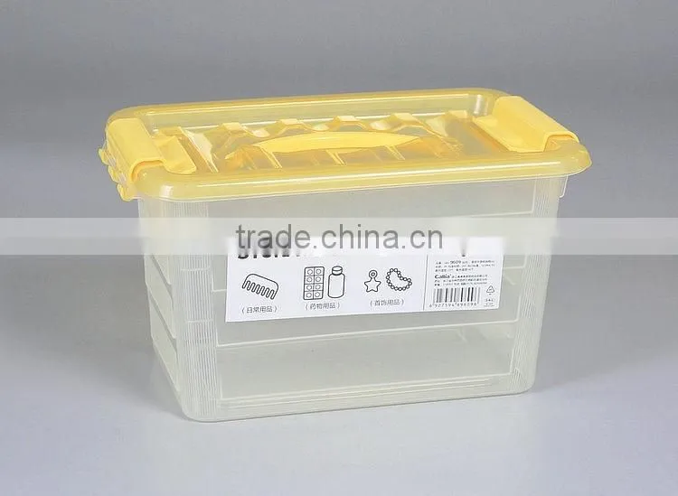 Large Thick Transparent Plastic Storage Box with Handle