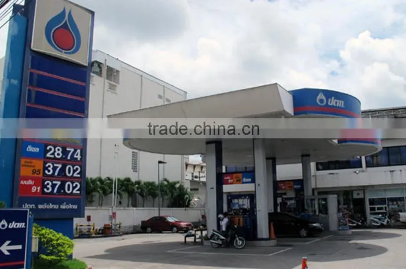 CE Certification steel structure prefab gas station with space frame