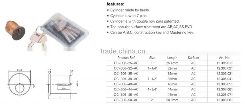 12.306 Interchangeable Core Lock Cylinder