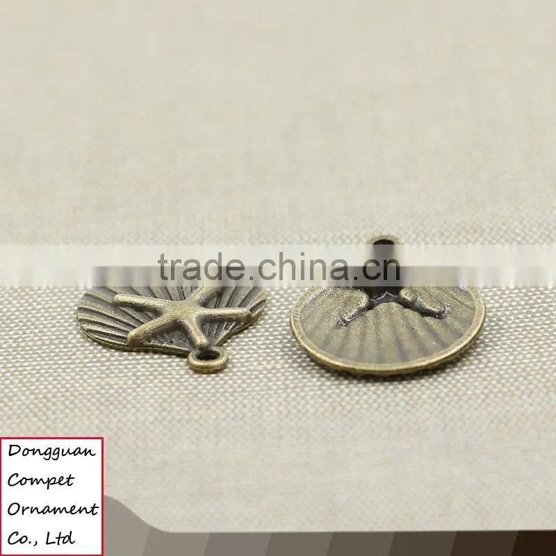 Wholesale zinc alloy sea shells creative hang scallops pendant