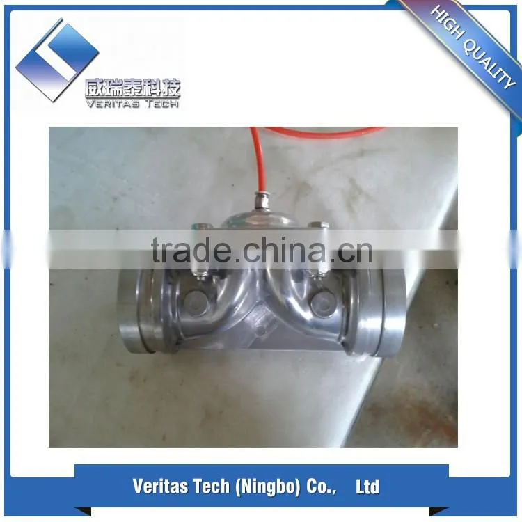 3inch polished/painted/machined three-way Air Operated inline diaphragm Valve
