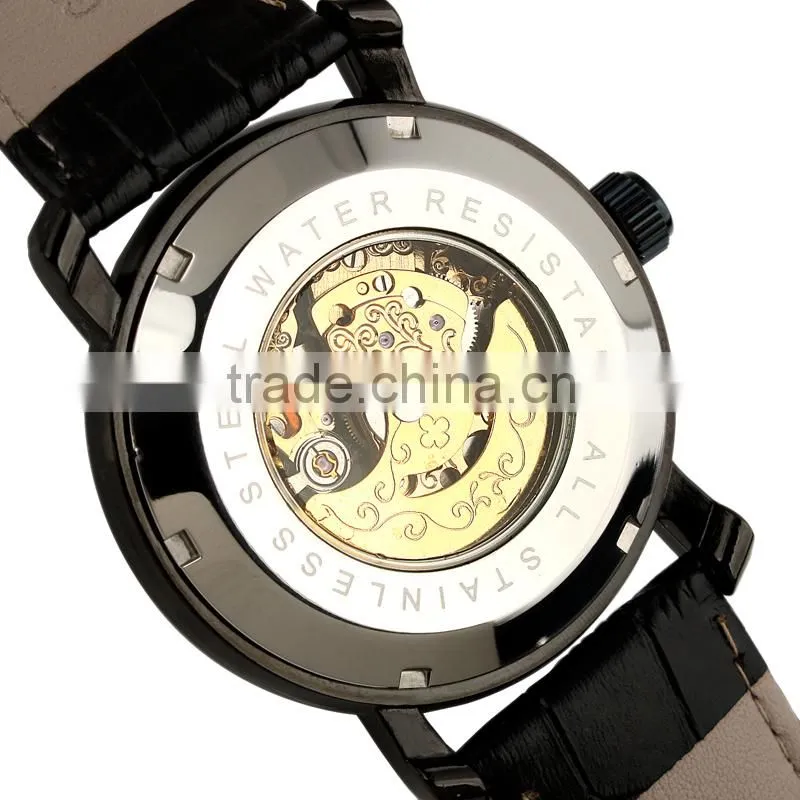 Black Full Automatic Skeleton Watch WM309