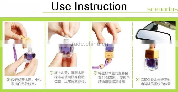7ML Fashion hanging car air freshener with hanging string