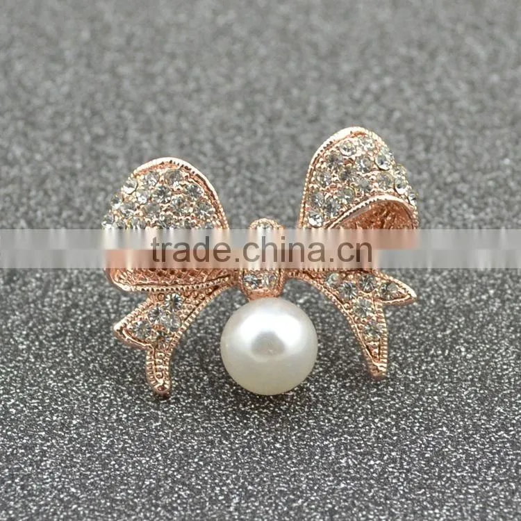 Best Selling Sweet High-Grade Korean Bow Of Pearl Zircon Brooch
