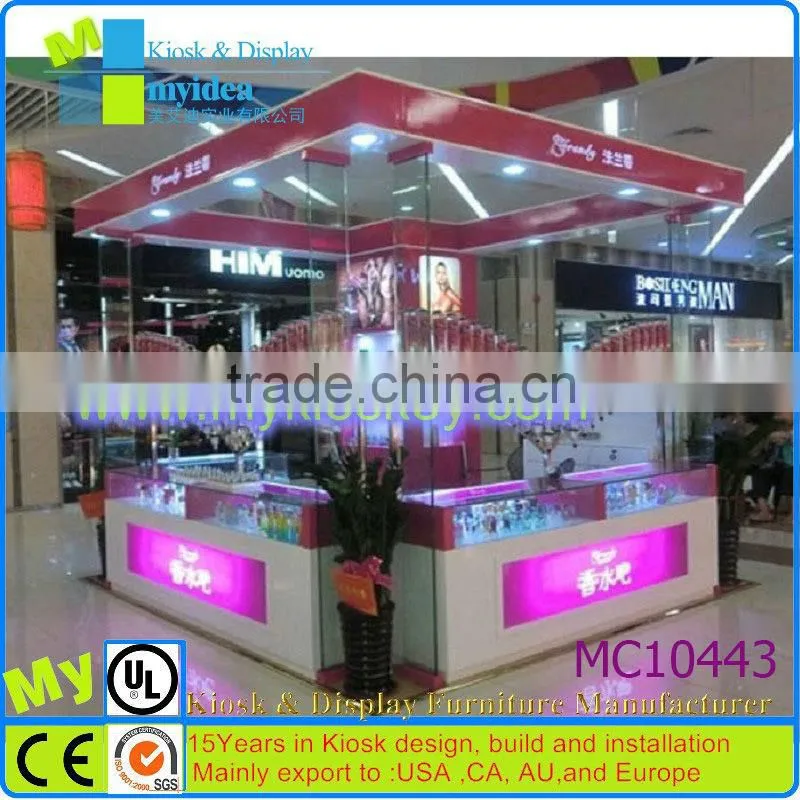 cheap elegant exhibition display showcase stand/Perfume exhibition furniture showcase cabinet