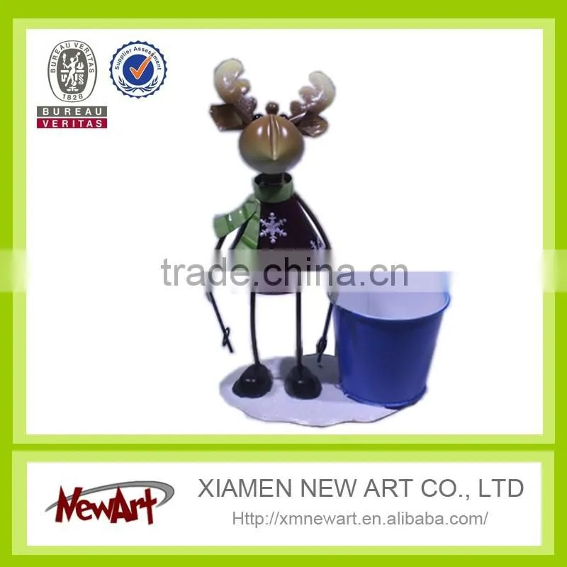 Promotion deer with pot christmas decoration supplies