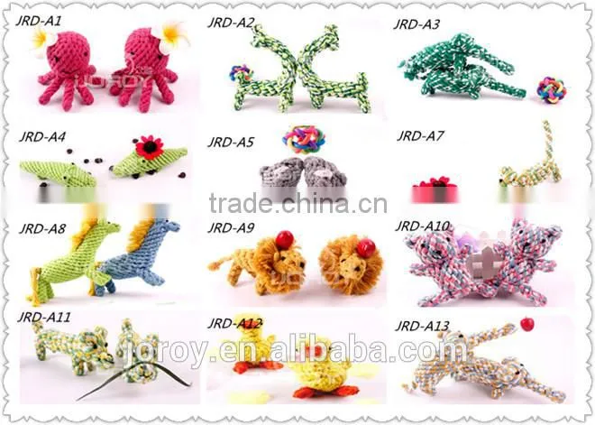 100% cotton elephant animal shape pet toys