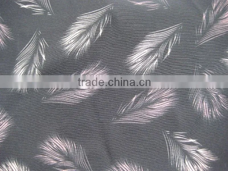 100% viscose print fabric with crepe
