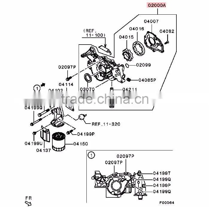 Front Cylinder Block Case Assy For Mitsubishi Endeavor 2004 D71W D81W MD376663