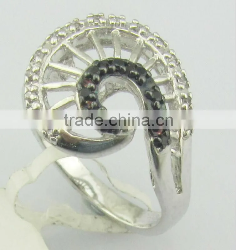2014 fine silver jewelry ring with two-tone plated