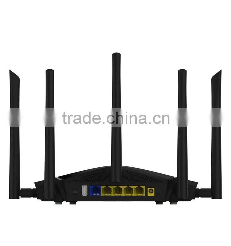 2016 New : 11AC 1200Mbps high power dual-band wireless router with 5*5dbi high gain detachable antenna