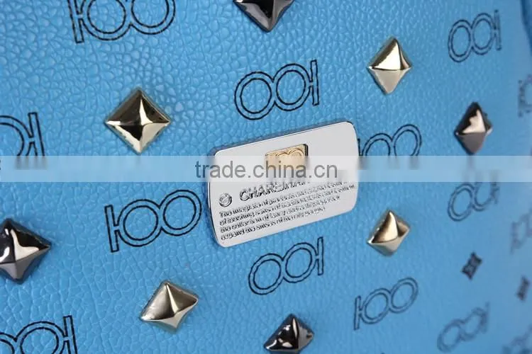promotional new 2014 blue fashion backpack custom laptop bag