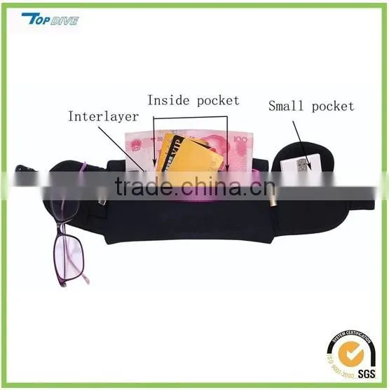 Waterproof neoprene Runners Belt Waist pack Pouch bag with 2 pocket