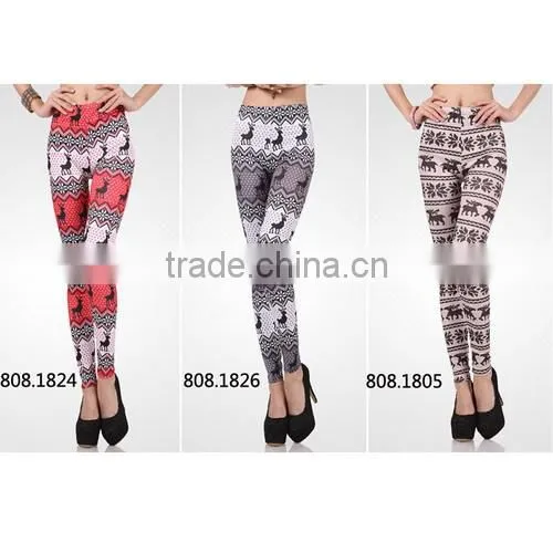 milk silk Christmas leggings, Yoga Leggings, pattern leggings, milk silk leggings at stock