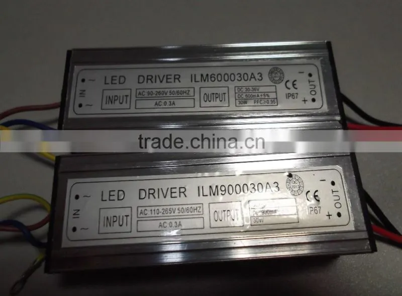 Hot selling waterproof constant current LED driver 600mA 30W