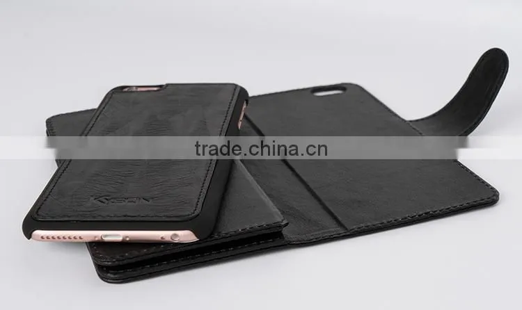 Personalized mobile phone wallet card holder leather case for i6 plus