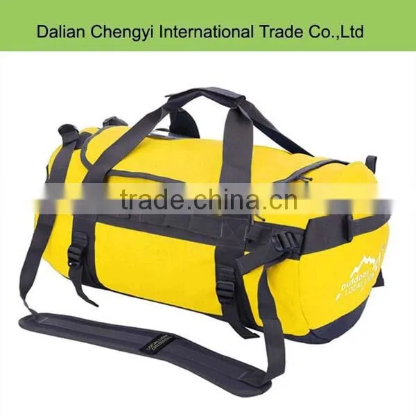 Low toxic solid color polyester travel sport tote bag with two closures