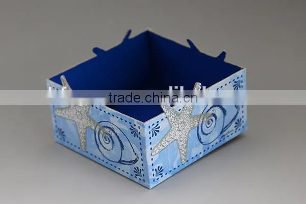 paper print rigid die-cut cardboard storage box