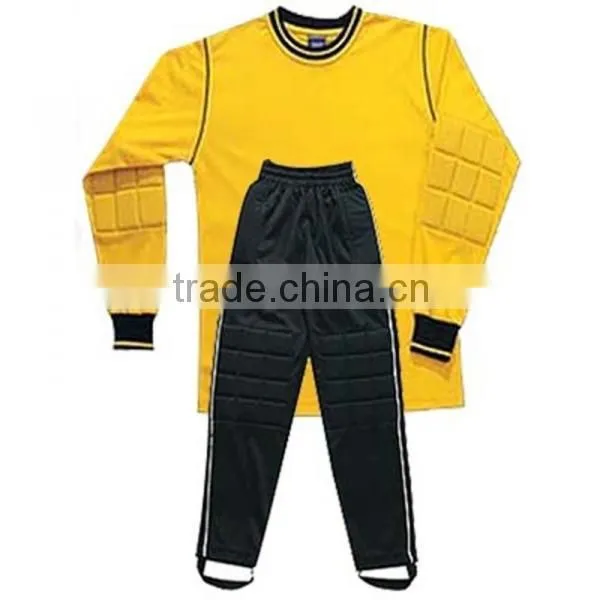 profession soccer goalkeeper uniform with protective padding