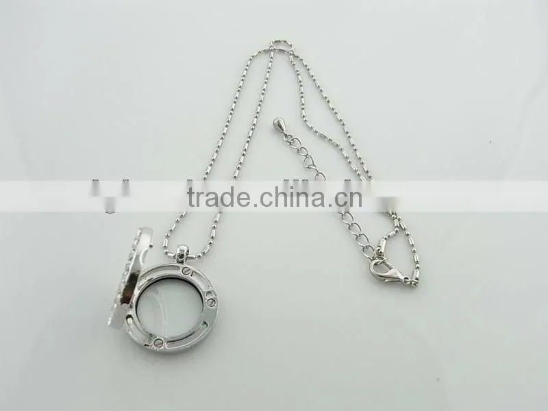 wholesale glass floating locket with crystal