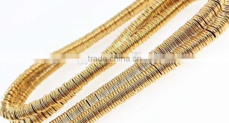 2015 fashion dress PU belt with shiny gold metal accessories in yiwu