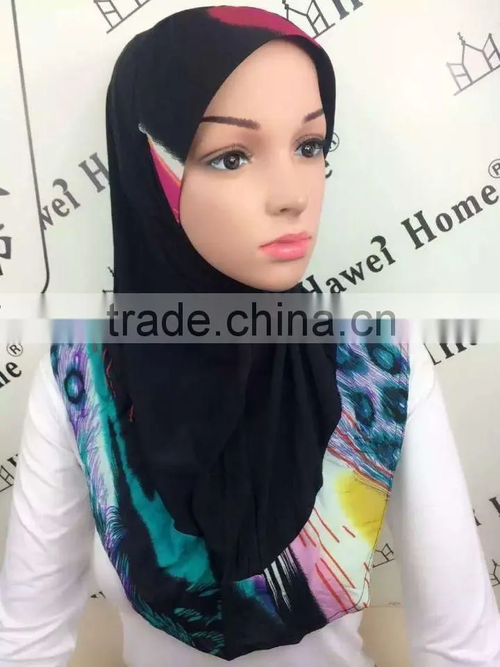 H278 new style one piece hijab,print hijab