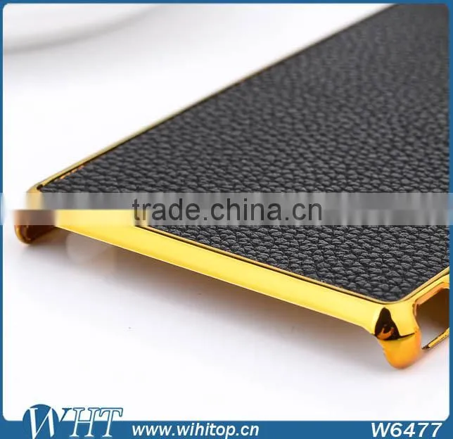 Alibaba Express Hot Sale PC Back Cover for Sony Z3 Case, Chrome Leather Case for Xperia Z3