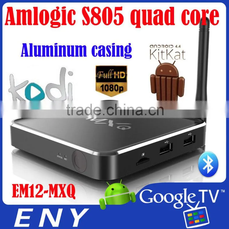 802.11B/G/N wifi bluetooth4.0 Amlogic S805 Quad core Mali 450 kodi 14.1 Android4.4 best ott tv box 2014 best selling tv box