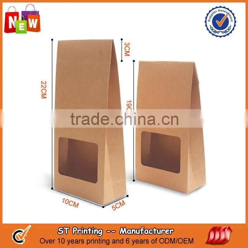 Custom design kraft window paper bag