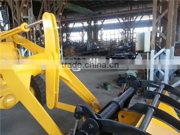 Big size 44 KW sugar cane grab loader ZLG16 small wheel loader for loading sugar cane selling