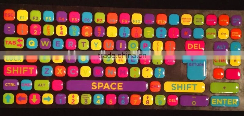 alphabet letter color epoxy sticker/loving heart custom epoxy sticker