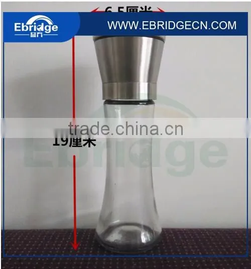 stainless steel glass spice bottle grinder pepper and salt mill